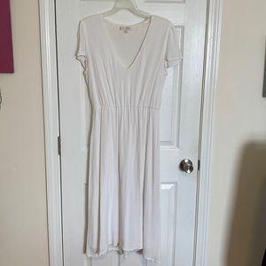 White, WAYF, empire waist, midi dress.